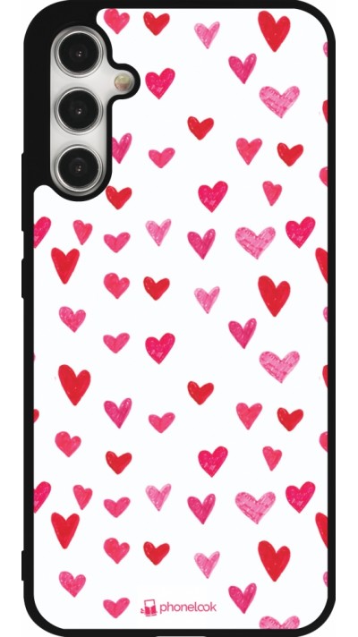 Samsung Galaxy A34 5G Case Hülle - Silikon schwarz Valentine 2022 Many pink hearts