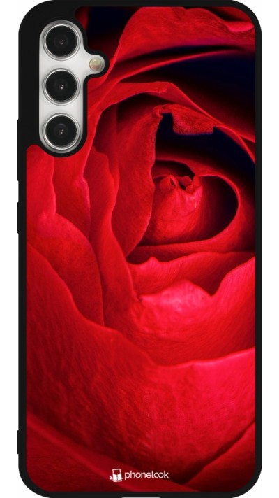 Samsung Galaxy A34 5G Case Hülle - Silikon schwarz Valentine 2022 Rose