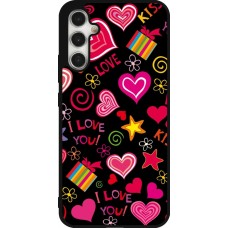Samsung Galaxy A34 5G Case Hülle - Silikon schwarz Valentine 2023 love symbols