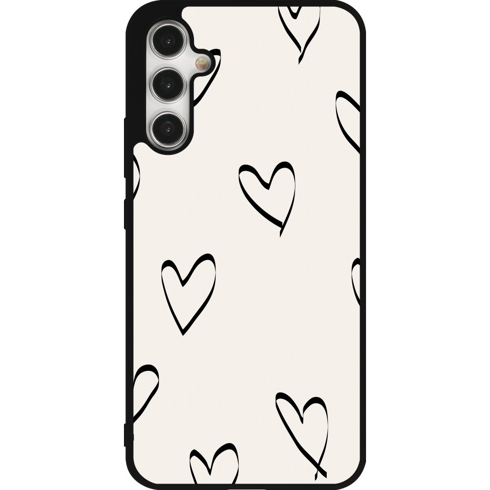 Samsung Galaxy A34 5G Case Hülle - Silikon schwarz Valentine 2023 minimalist hearts