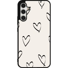 Samsung Galaxy A34 5G Case Hülle - Silikon schwarz Valentine 2023 minimalist hearts