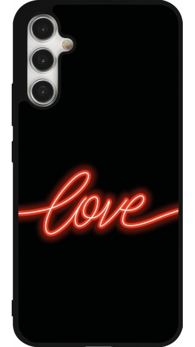 Samsung Galaxy A34 5G Case Hülle - Silikon schwarz Valentine 2023 neon love