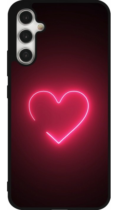 Samsung Galaxy A34 5G Case Hülle - Silikon schwarz Valentine 2023 single neon heart
