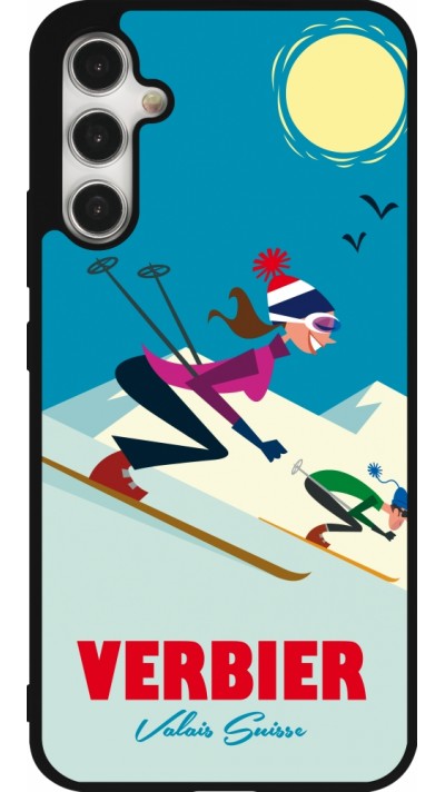 Samsung Galaxy A34 5G Case Hülle - Silikon schwarz Verbier Ski Downhill