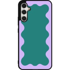 Samsung Galaxy A34 5G Case Hülle - Silikon schwarz Wavy Rectangle Green Purple