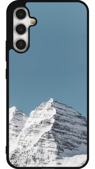 Samsung Galaxy A34 5G Case Hülle - Silikon schwarz Winter 22 blue sky mountain