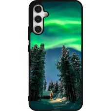 Samsung Galaxy A34 5G Case Hülle - Silikon schwarz Winter 22 Northern Lights