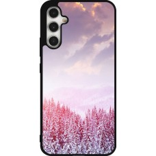 Samsung Galaxy A34 5G Case Hülle - Silikon schwarz Winter 22 Pink Forest