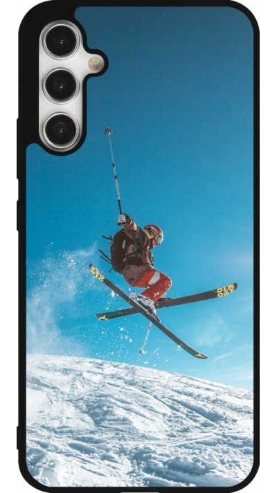 Samsung Galaxy A34 5G Case Hülle - Silikon schwarz Winter 22 Ski Jump