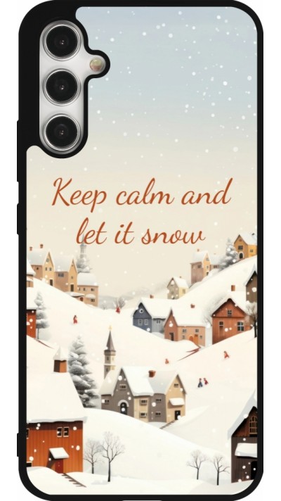 Samsung Galaxy A34 5G Case Hülle - Silikon schwarz Winter 25 Winter Keep calm and let it snow