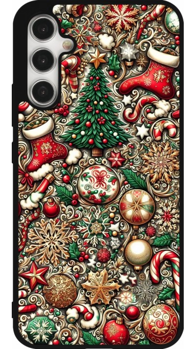 Samsung Galaxy A34 5G Case Hülle - Silikon schwarz Weihnachten 2023 Mikromuster