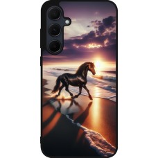 Samsung Galaxy A35 5G Case Hülle - Silikon schwarz Pferd majestätisch Strand