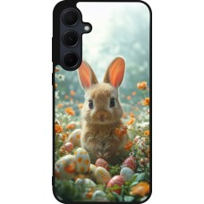Samsung Galaxy A35 5G Case Hülle - Silikon schwarz Easter 2026 Rabbit in the garden
