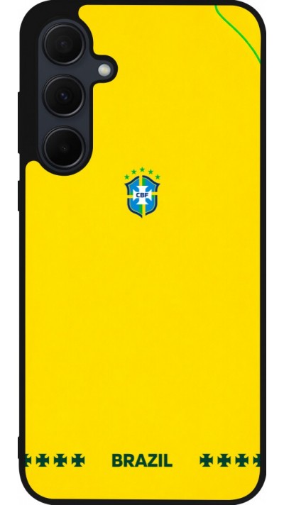 Samsung Galaxy A35 5G Case Hülle - Silikon schwarz Brasilien 2026 personalisierbares Fussballtrikot