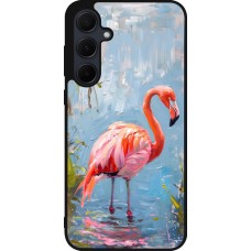 Samsung Galaxy A35 5G Case Hülle - Silikon schwarz Paint Flamingo