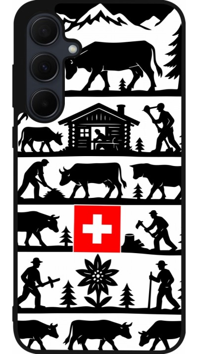 Coque Samsung Galaxy A35 5G - Silicone rigide noir Poya Suisse 1