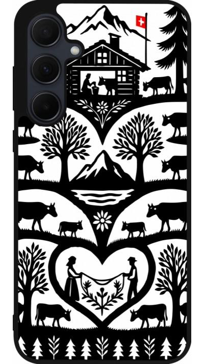 Coque Samsung Galaxy A35 5G - Silicone rigide noir Poya Suisse 2