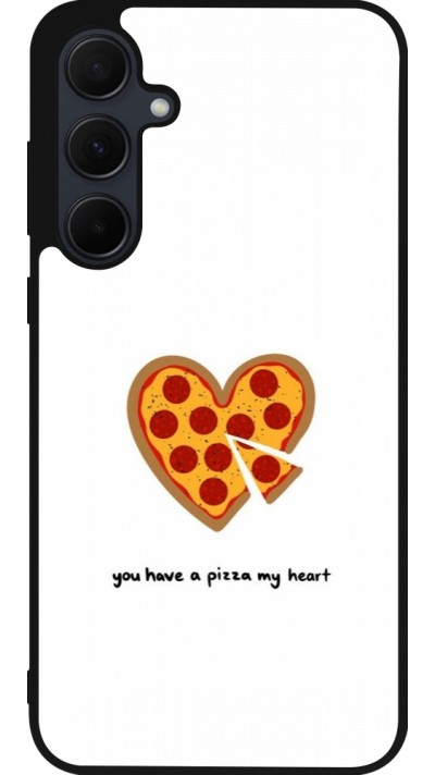 Coque Samsung Galaxy A35 5G - Silicone rigide noir Saint Valentines Day 26 You have my pizza heart