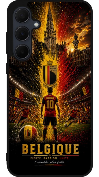 Samsung Galaxy A35 5G Case Hülle - Silikon schwarz Fussball Belgien splash 2026