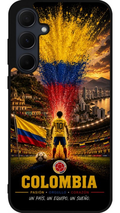 Samsung Galaxy A35 5G Case Hülle - Silikon schwarz Fussball Kolumbien splash 2026