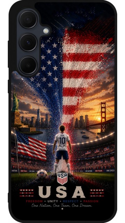 Samsung Galaxy A35 5G Case Hülle - Silikon schwarz Fussball Vereinigten Staaten splash 2026
