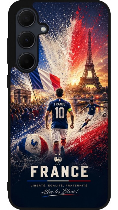 Samsung Galaxy A35 5G Case Hülle - Silikon schwarz Fussball Frankreich splash 2026