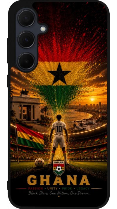 Samsung Galaxy A35 5G Case Hülle - Silikon schwarz Fussball Ghana splash 2026