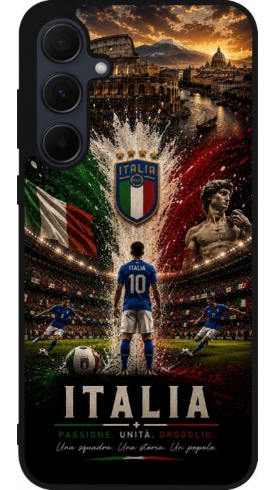 Samsung Galaxy A35 5G Case Hülle - Silikon schwarz Fussball Italien splash 2026