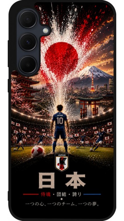 Samsung Galaxy A35 5G Case Hülle - Silikon schwarz Fussball Japan splash 2026