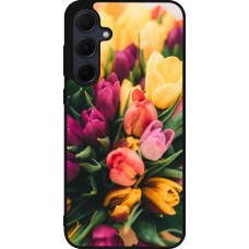 Samsung Galaxy A35 5G Case Hülle - Silikon schwarz Bouquet of tulips Spring 2026