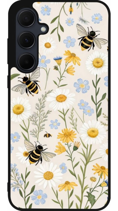 Samsung Galaxy A35 5G Case Hülle - Silikon schwarz Pattern bees Spring 2026