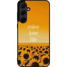 Samsung Galaxy A35 5G Case Hülle - Silikon schwarz Summer 2025 Enjoy your life