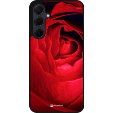Samsung Galaxy A35 5G Case Hülle - Silikon schwarz Valentine 2022 Rose