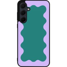 Samsung Galaxy A35 5G Case Hülle - Silikon schwarz Wavy Rectangle Green Purple
