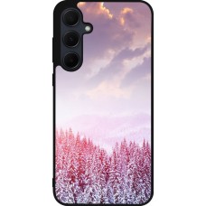 Samsung Galaxy A35 5G Case Hülle - Silikon schwarz Winter 22 Pink Forest