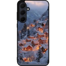 Samsung Galaxy A35 5G Case Hülle - Silikon schwarz Winter 25 Winter snowy village