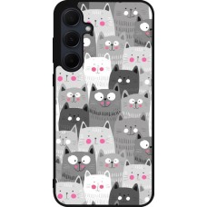 Samsung Galaxy A36 Case Hülle - Silikon schwarz Katzenschwärme