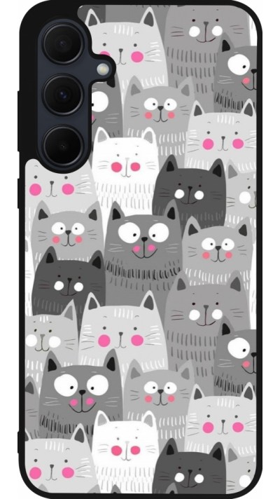 Samsung Galaxy A36 Case Hülle - Silikon schwarz Katzenschwärme