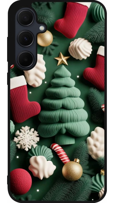 Coque Samsung Galaxy A36 - Silicone rigide noir Christmas 25 Christmas textiles