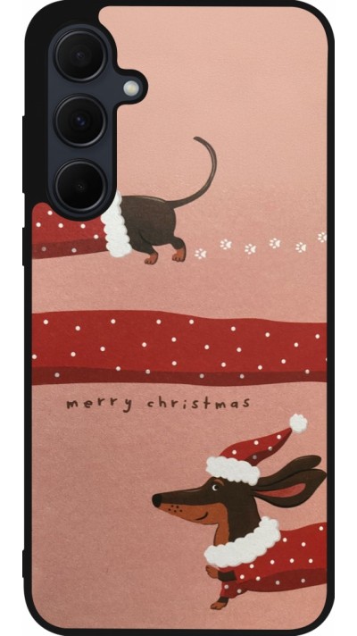 Coque Samsung Galaxy A36 - Silicone rigide noir Christmas 25 Teckel Merry Xmas