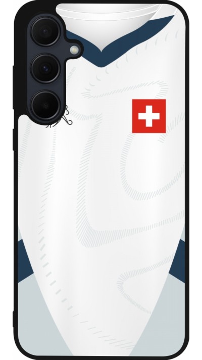 Samsung Galaxy A36 Case Hülle - Silikon schwarz Schweiz Away personalisierbares Fussballtrikot