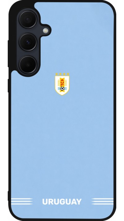 Samsung Galaxy A36 Case Hülle - Silikon schwarz Uruguay 2026 personalisierbares Fussballtrikot