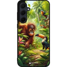 Samsung Galaxy A36 Case Hülle - Silikon schwarz Tropischer Dschungel Tayrona