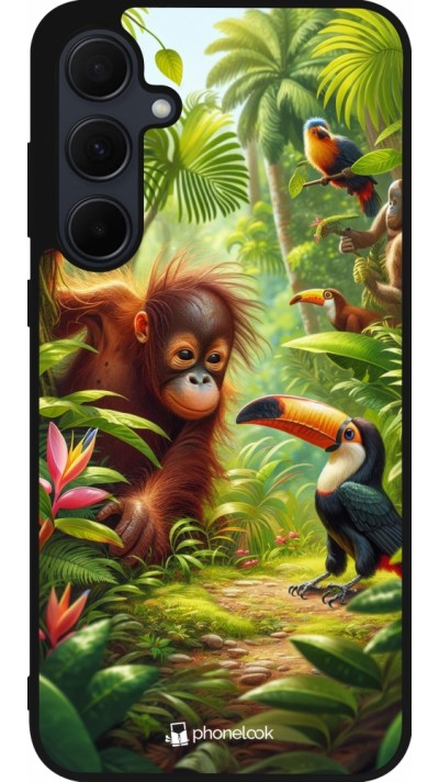 Samsung Galaxy A36 Case Hülle - Silikon schwarz Tropischer Dschungel Tayrona