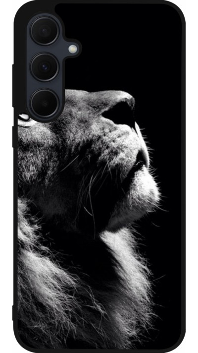 Samsung Galaxy A36 Case Hülle - Silikon schwarz Lion looking up