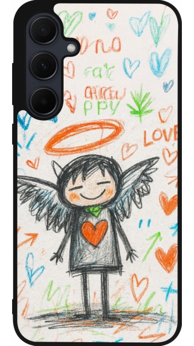 Samsung Galaxy A36 Case Hülle - Silikon schwarz Little Angel Sketch Love