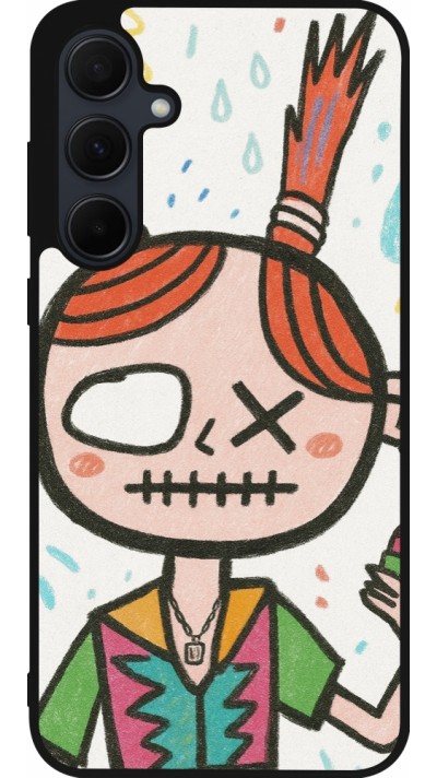 Samsung Galaxy A36 Case Hülle - Silikon schwarz Little Girl Sketch