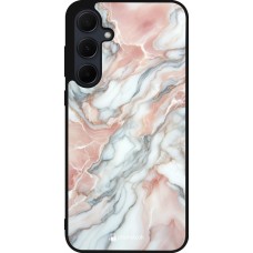 Samsung Galaxy A36 Case Hülle - Silikon schwarz Rosa Leuchtender Marmor