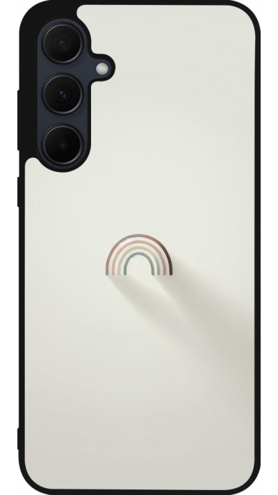 Samsung Galaxy A36 Case Hülle - Silikon schwarz Mini Regenbogen Minimal