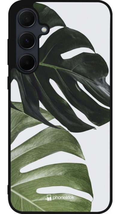 Samsung Galaxy A36 Case Hülle - Silikon schwarz Monstera Plant